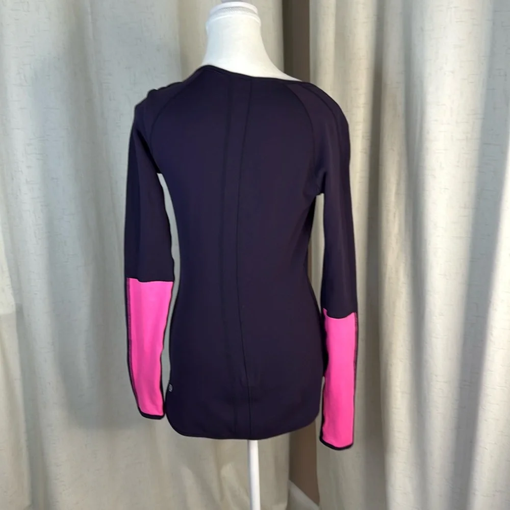 Lululemon Rulu Blue and Pink Women's Long Sleeve Top Size 4 Reversible - Picture 6 of 6
